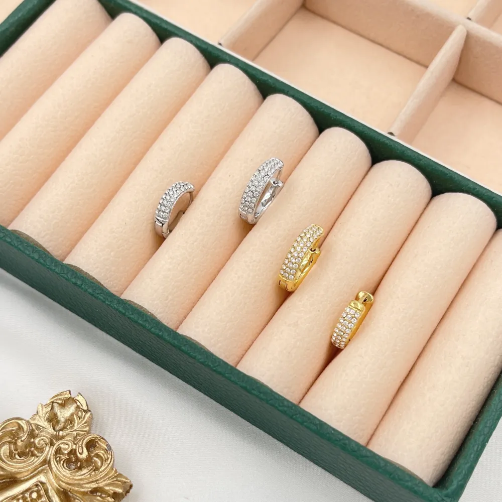 Cerchi a Scalare 7-8-9mm con zirconi-24pz Orecchini in Acciaio - OR-103-AA4657E/7-11MM