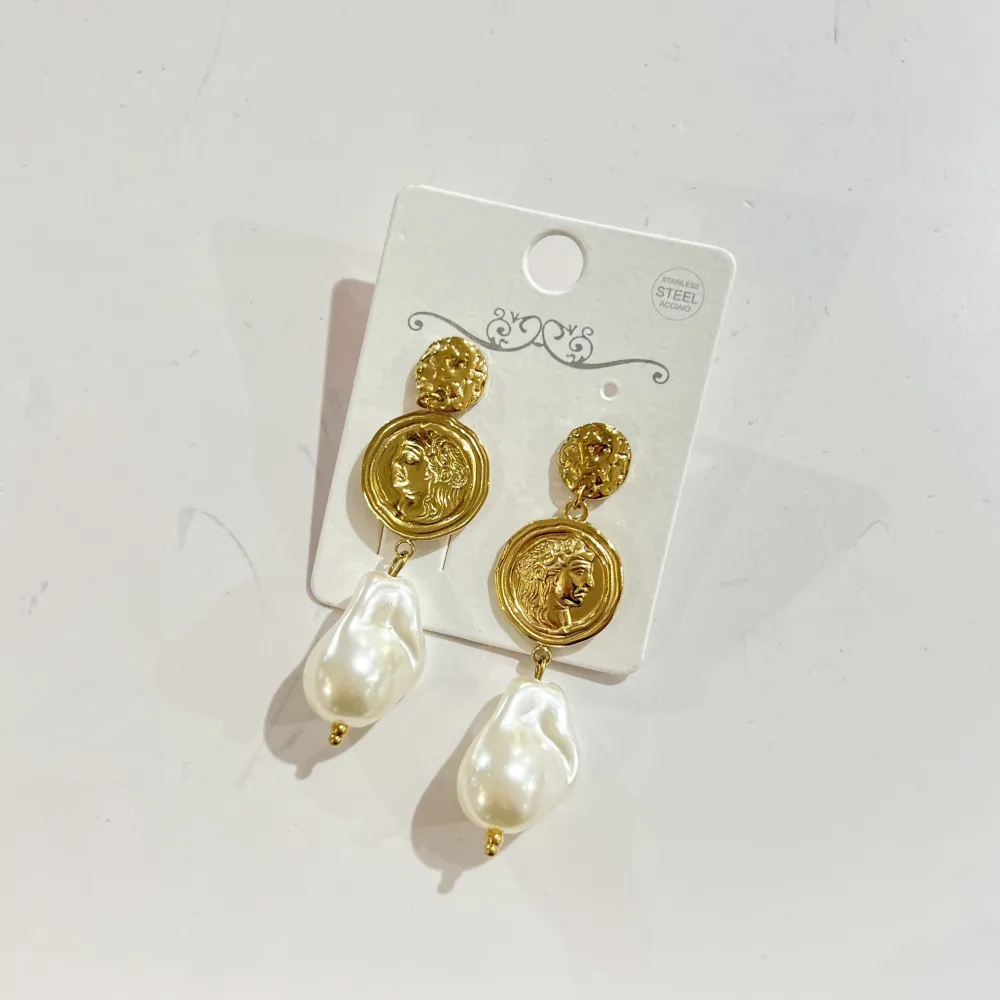 Moneta donna Perla-Orecchini in Acciaio - OR-732-491