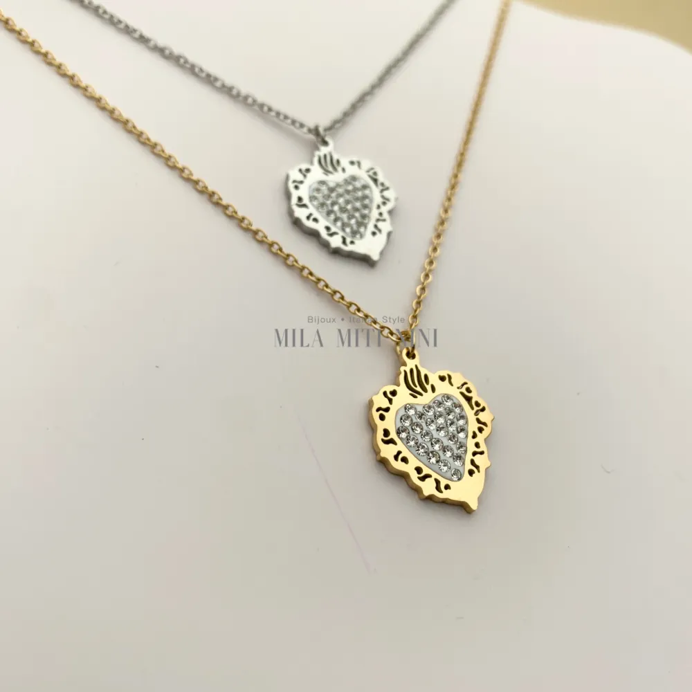 CAC413-1519-Sacro Cuore-Collana Corta in Acciaio_2