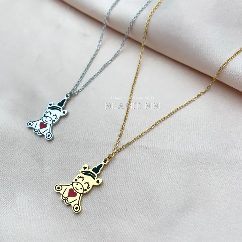 CAC413-1655-Unicorno-Collana Corta in Acciaio_2