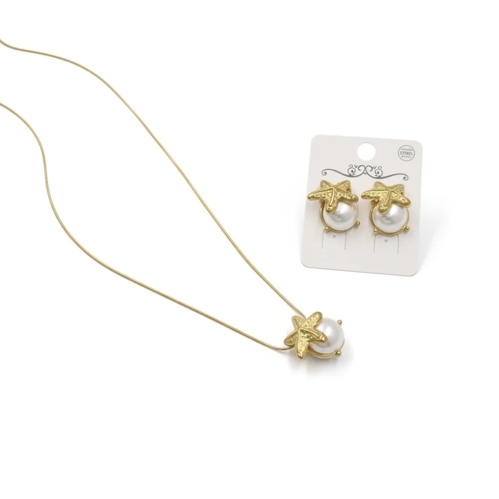 Perla Stella Marina-Collana Corta in Acciaio - CL-783-51