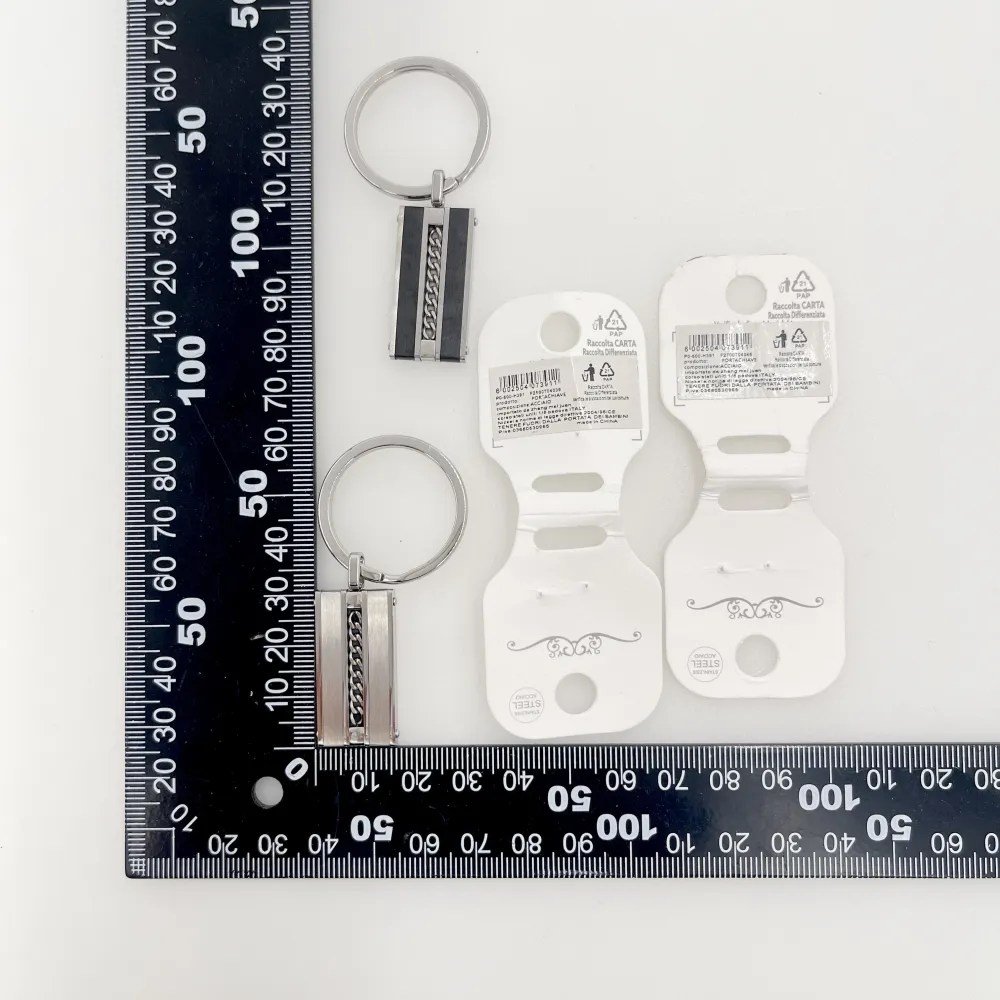 Targhet con Catena -Portachiave da Uomo in Acciaio - PO-600-H391