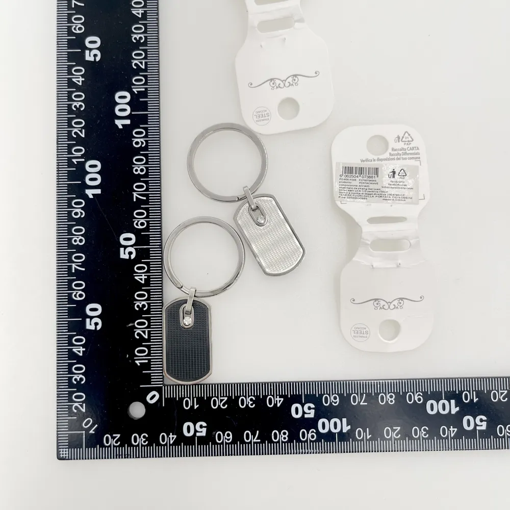 Targhet con Punto Luce-Portachiavi da Uomo in Acciaio - PO-600-H388