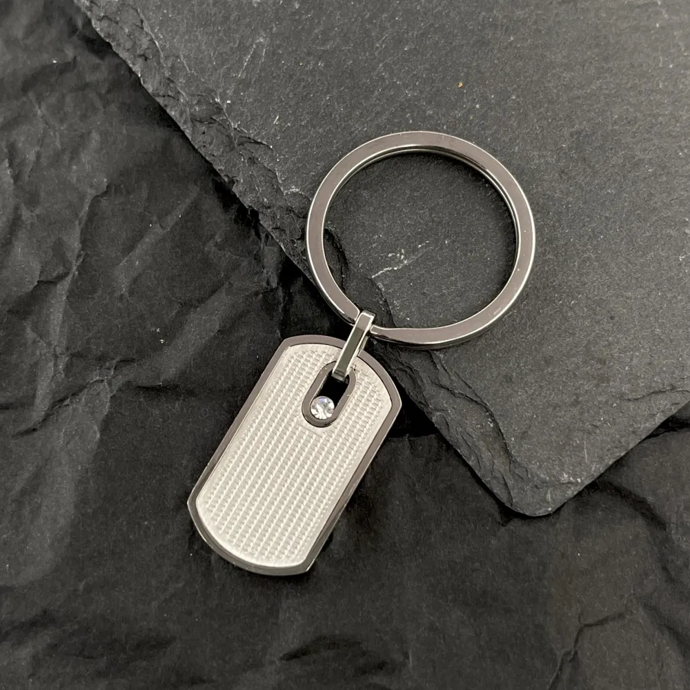 Targhet con Punto Luce-Portachiavi da Uomo in Acciaio - PO-600-H388