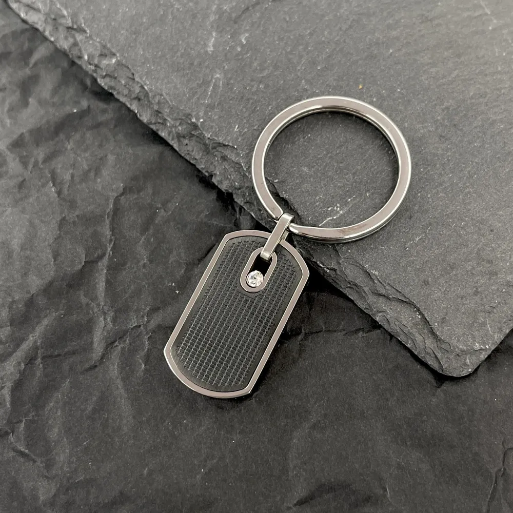 Targhet con Punto Luce-Portachiavi da Uomo in Acciaio - PO-600-H388