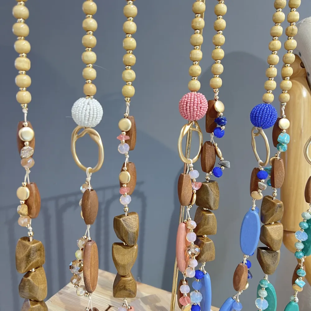 perline Ovale  -Collana Lunga Moda - CL-510-114