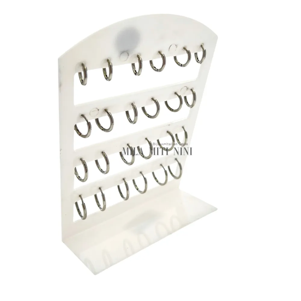 OPA450-Cerchi 2mm-12 Paia Orecchini in Acciaio