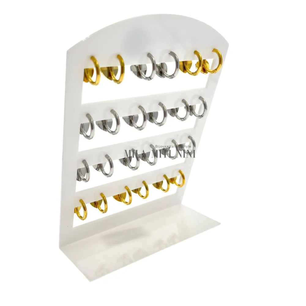 OPA450-404-Cuore-12 Paia Orecchini in Acciaio