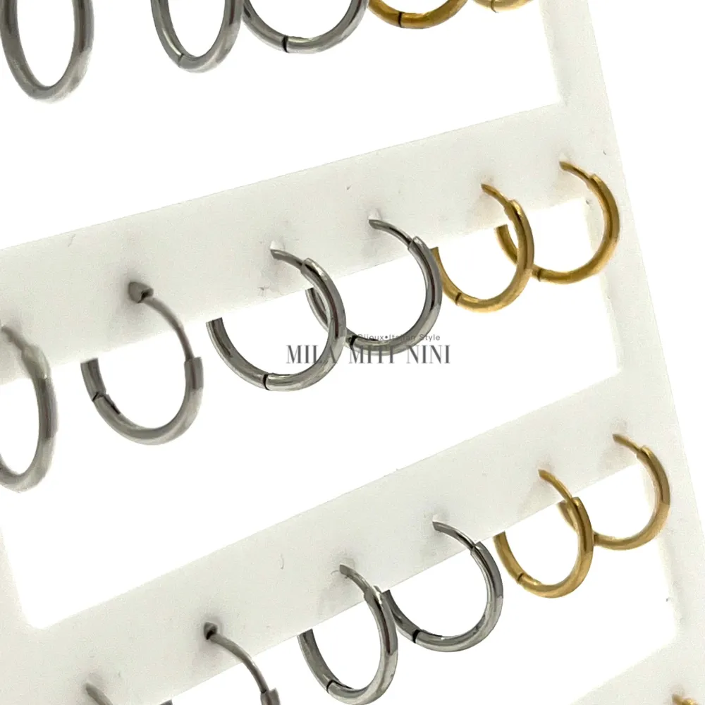 OPA450-Cerchi 1.6mm-12 Paia Orecchini in Acciaio