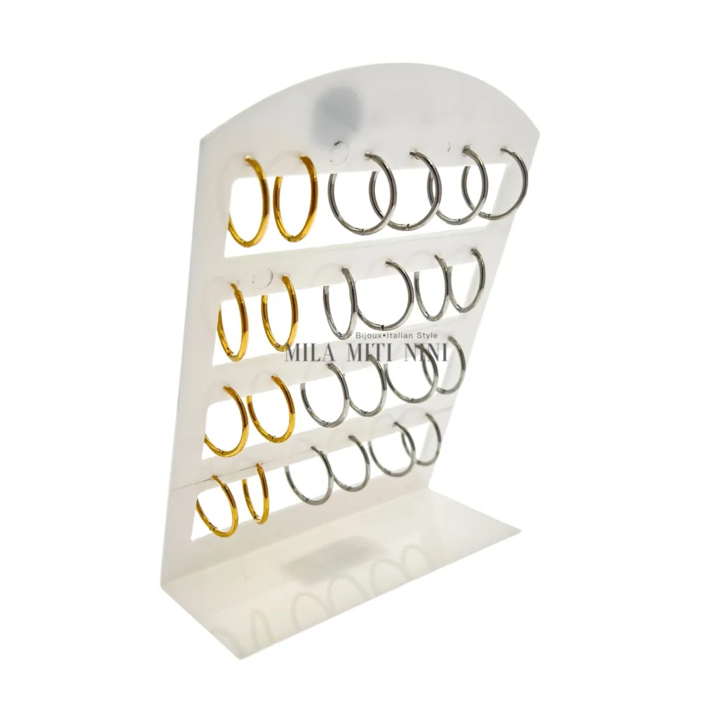 OPA450-Cerchi 1.6mm-12 Paia Orecchini in Acciaio