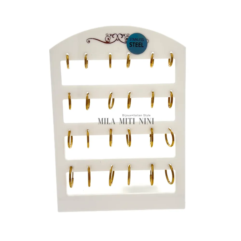 OPA450-Cerchi 1.6mm-12 Paia Orecchini in Acciaio