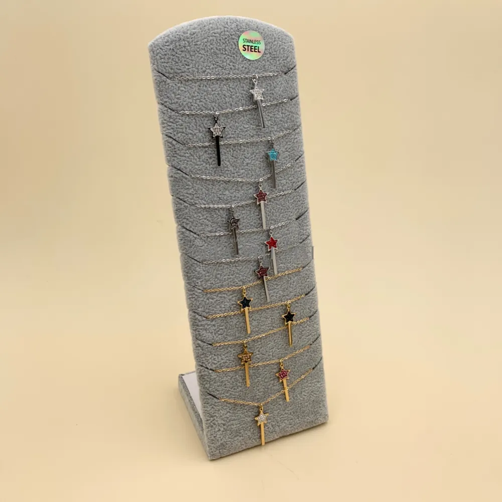 CPA413-2335-Bacchetta Magica-12Pz Collane in Acciaio