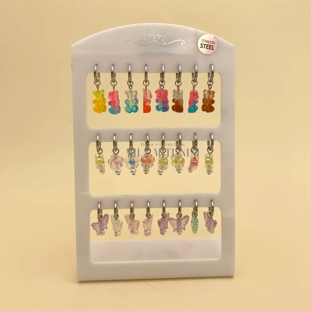 OPA176-393-Mix -12Paia Orecchini Acciaio