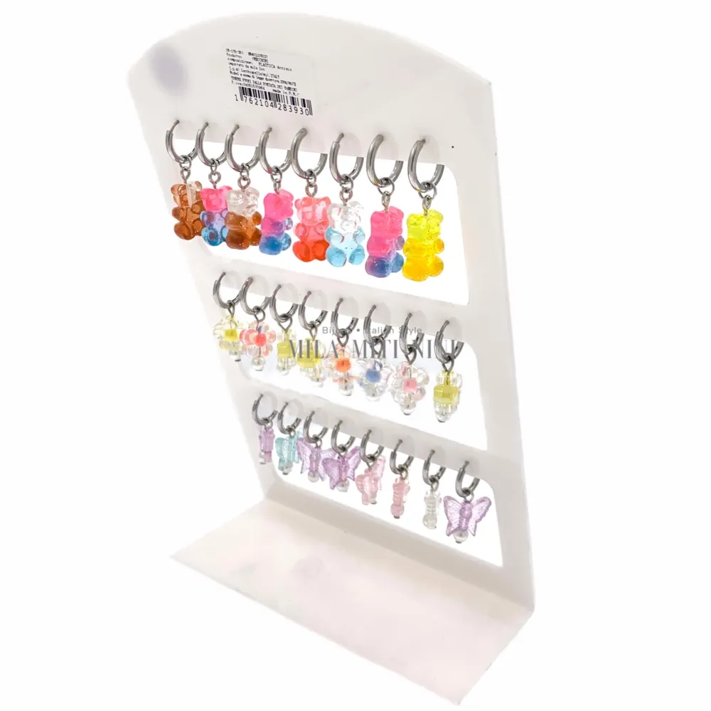 OPA176-393-Mix -12Paia Orecchini Acciaio