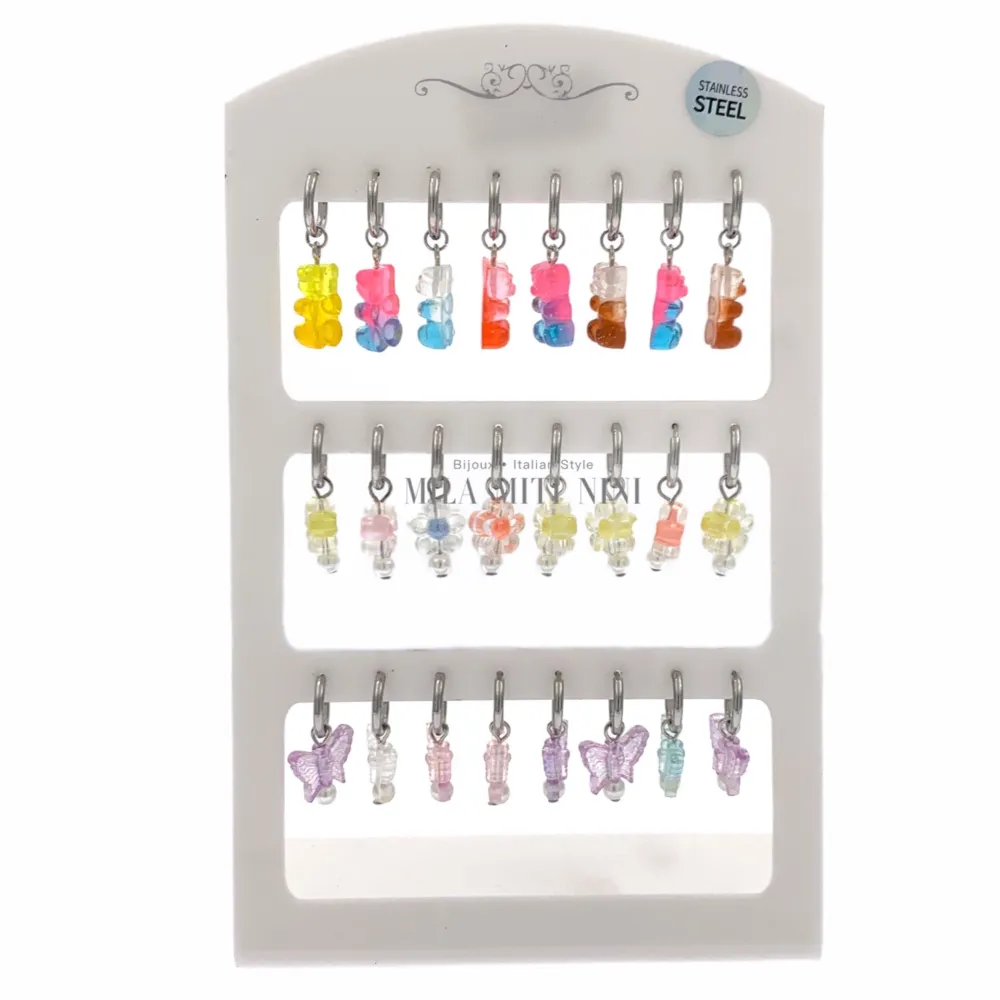 OPA176-393-Mix -12Paia Orecchini Acciaio