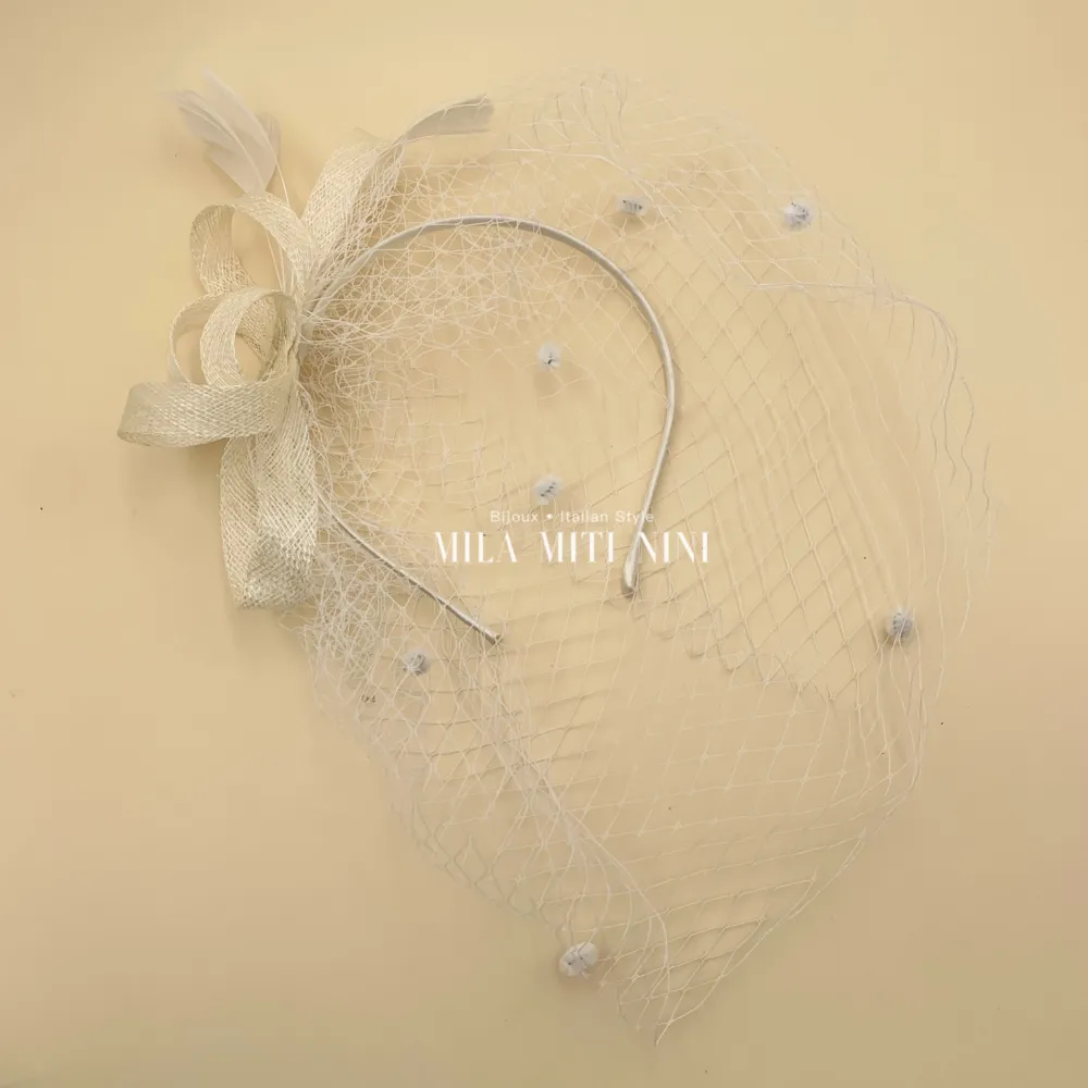 AXC0715-Cerchietto con Velo- Acccessori per Capelli