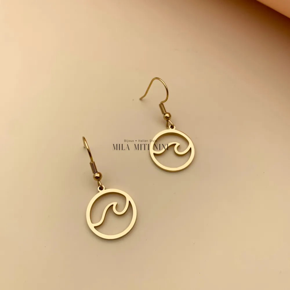 OAP413-719-Onda-Orecchini in Acciaio