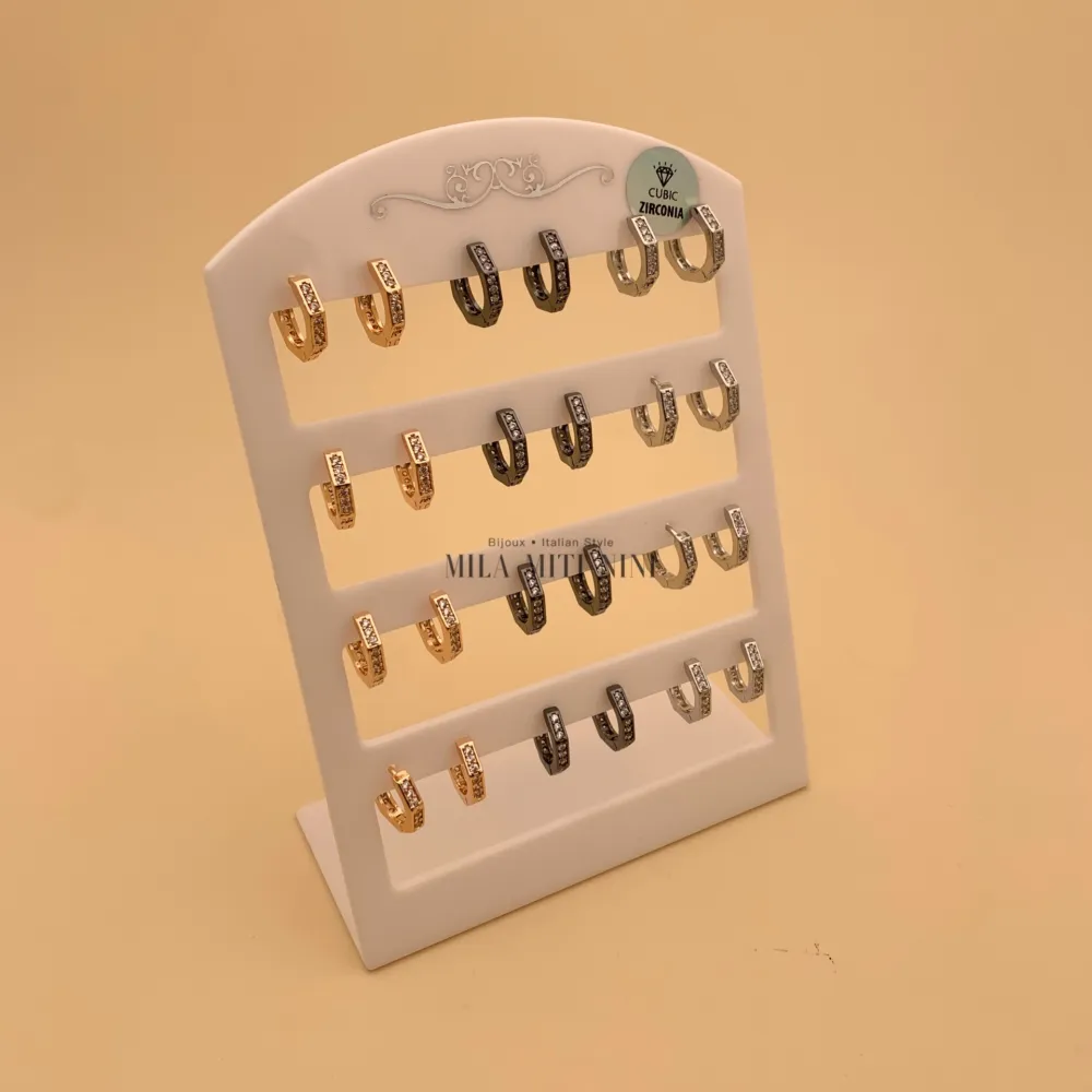 OPM8155-Cerchi Ottagonale-12 Paia Orecchini