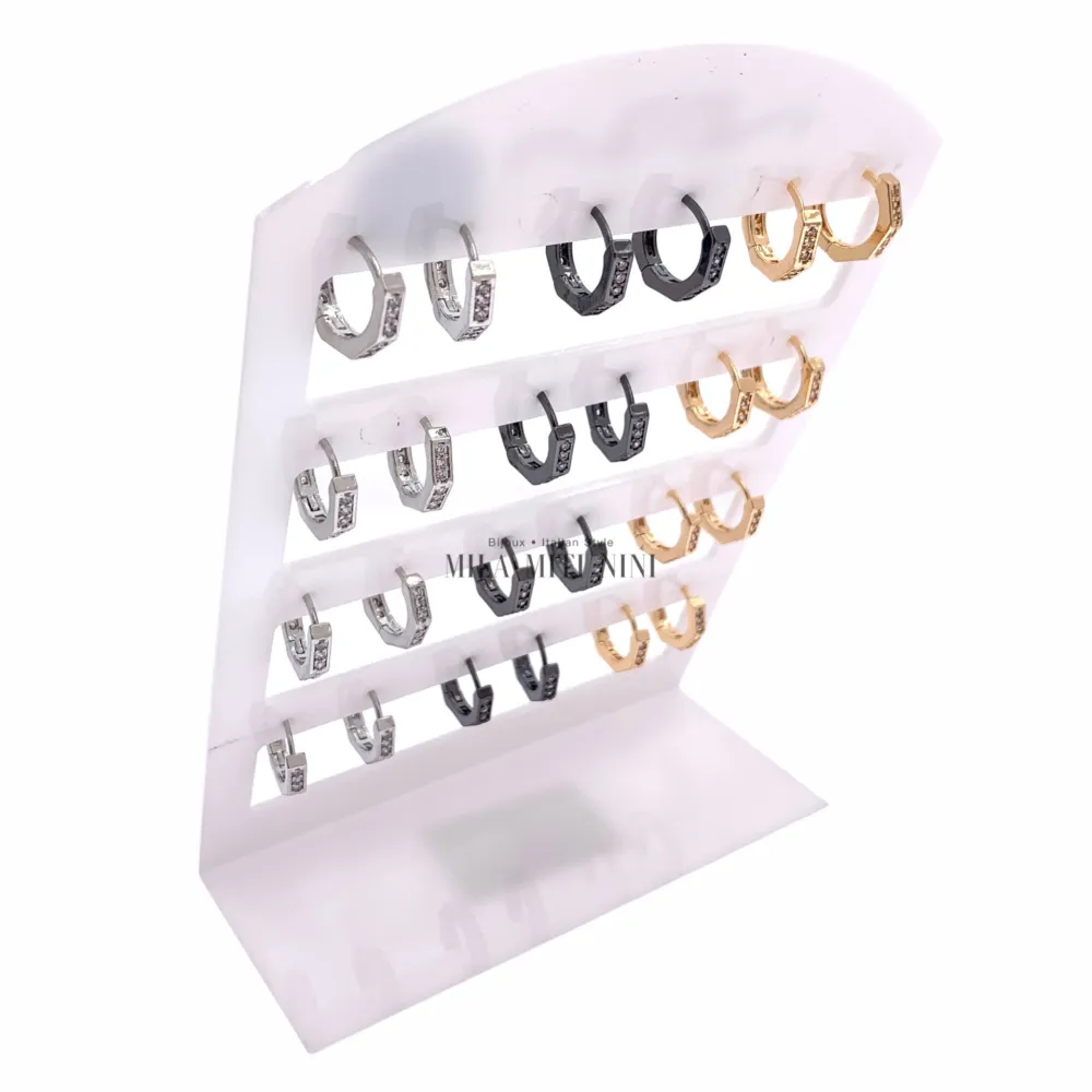 OPM8155-Cerchi Ottagonale-12 Paia Orecchini