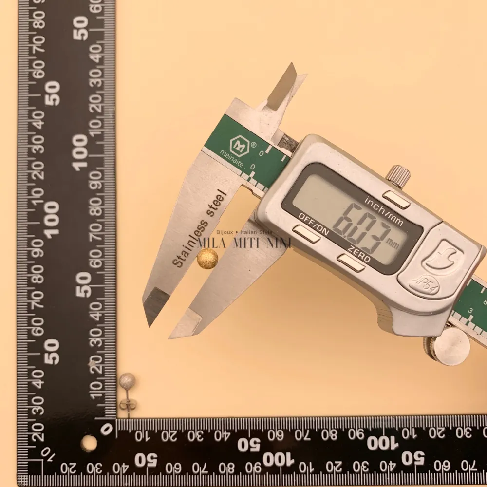 OPA450-204-Pallina 6mm Satinato-12 Paia Orecchini in Acciaio