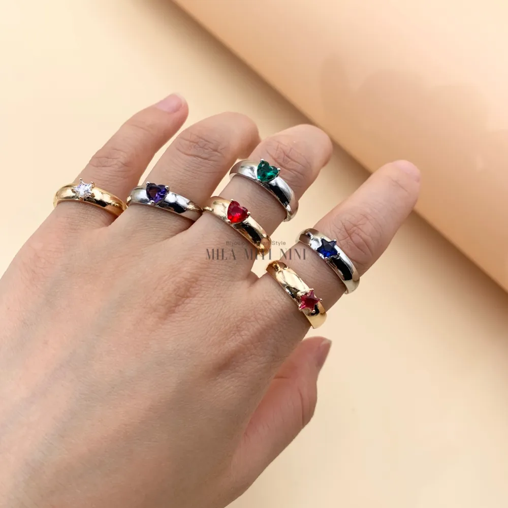 AMR1817-Cuore Stella-36Pz Anelli Regolabili