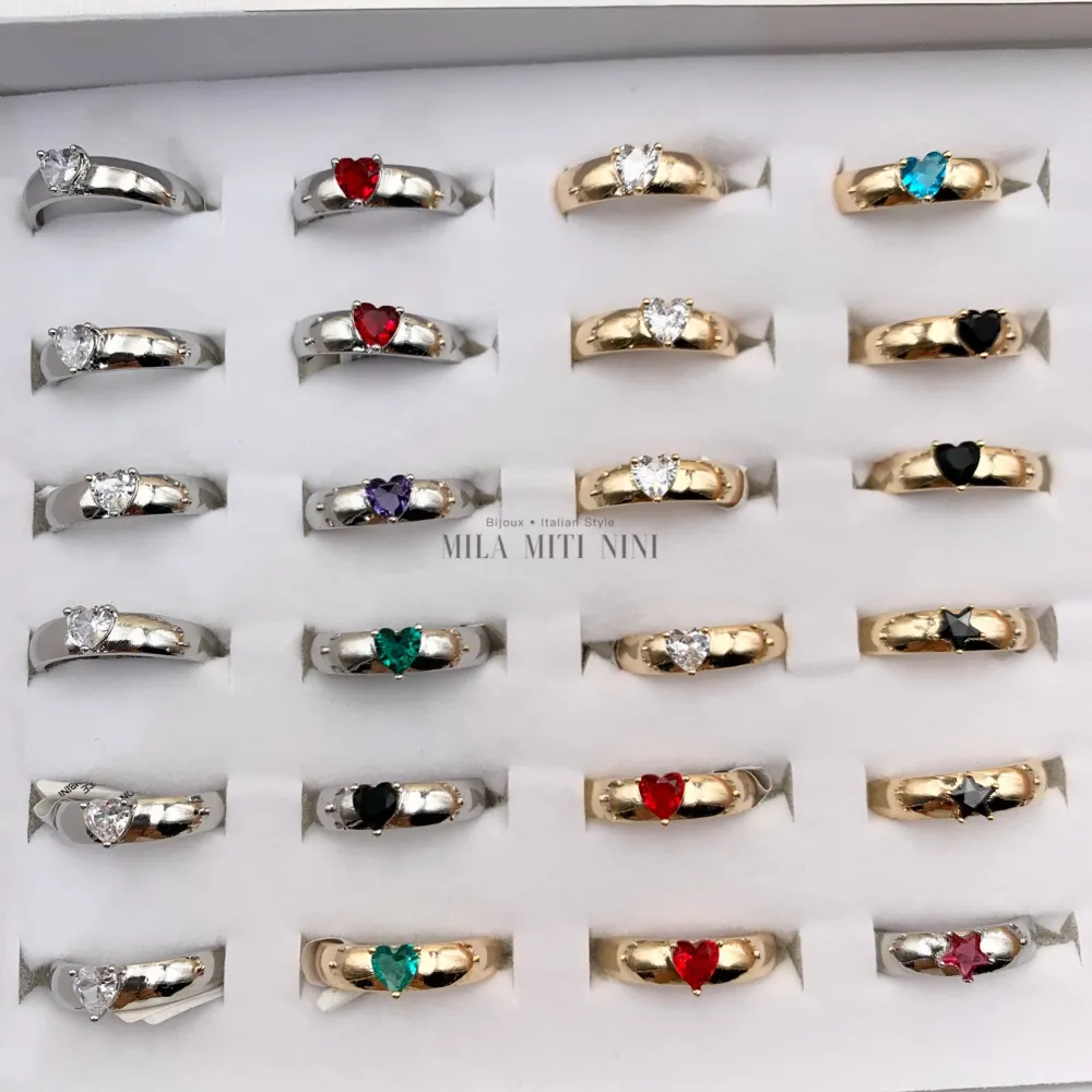 AMR1817-Cuore Stella-36Pz Anelli Regolabili