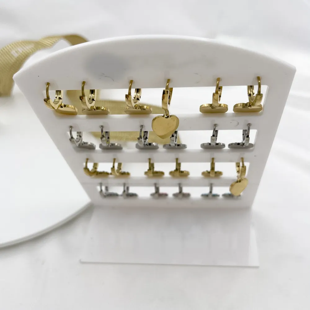 OPA450-338-Cuore-12 Paia Orecchini in Acciaio