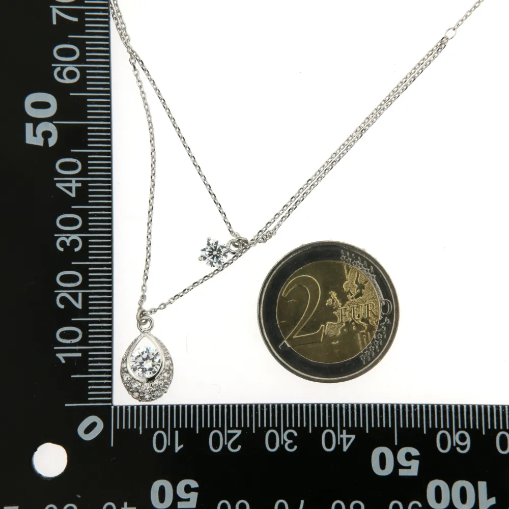 CMC6675-Punto Luce e Goccia-Collana Girocollo con Zirconia