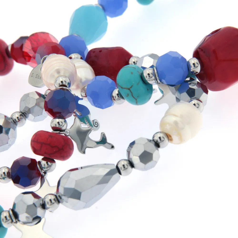 CBAE Delfino Cavalluccio - Bracciale Elastico Acciaio 1022