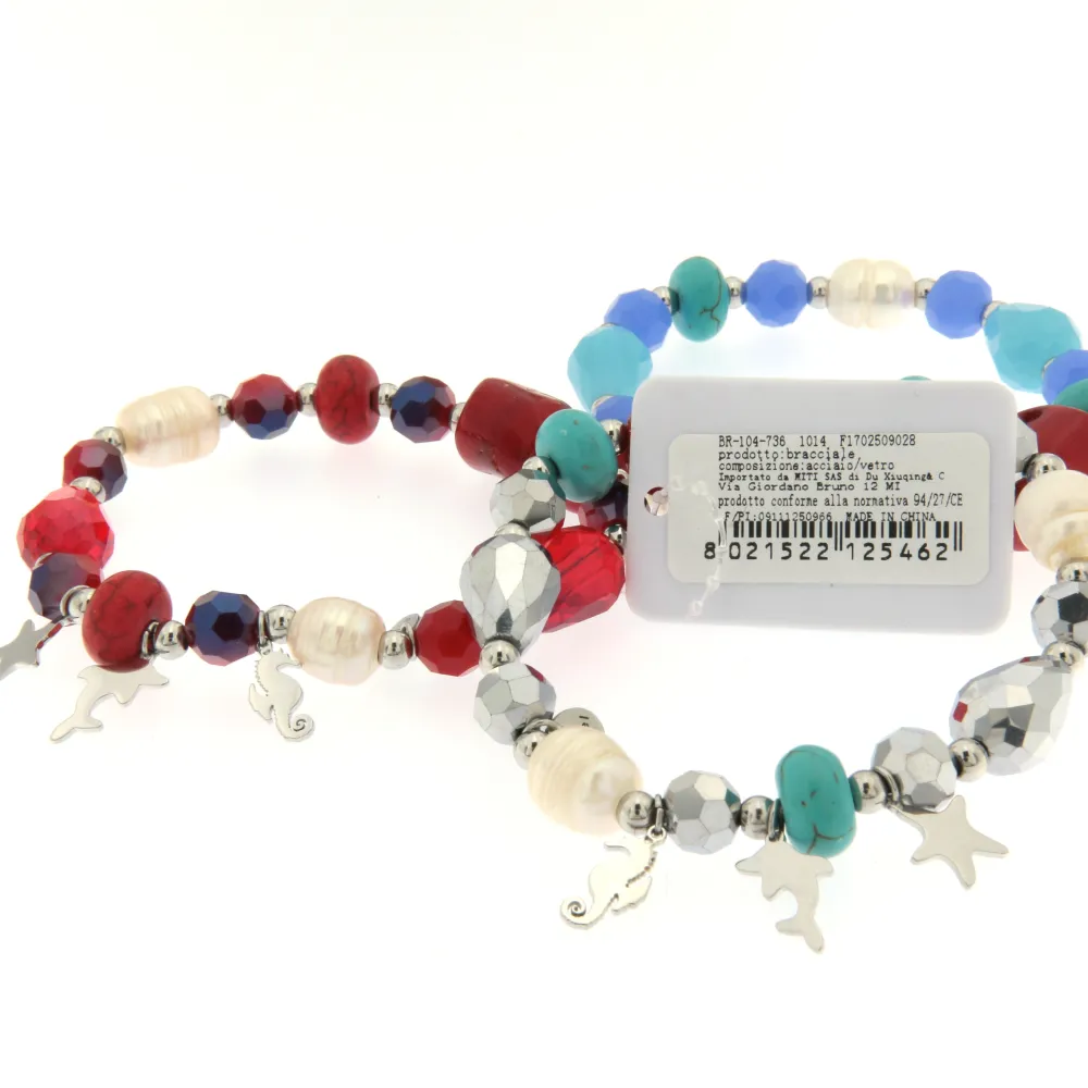 CBAE Delfino Cavalluccio - Bracciale Elastico Acciaio 1022