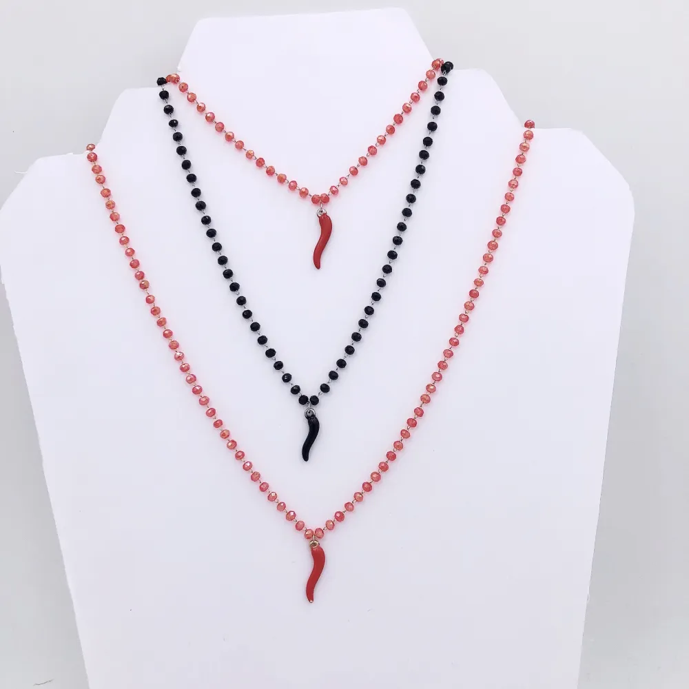 VCAC Corno smalto rosario  6696- Collana acciaio