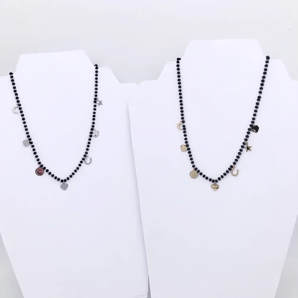 VCAC Orologio luna stella cuore mix catena rosario 6607  - Coll