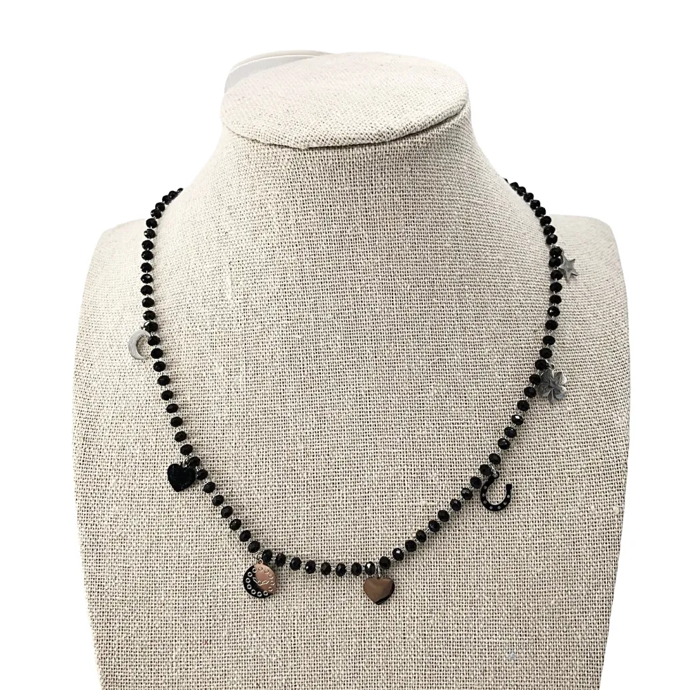 VCAC Orologio luna stella cuore mix catena rosario 6607  - Coll