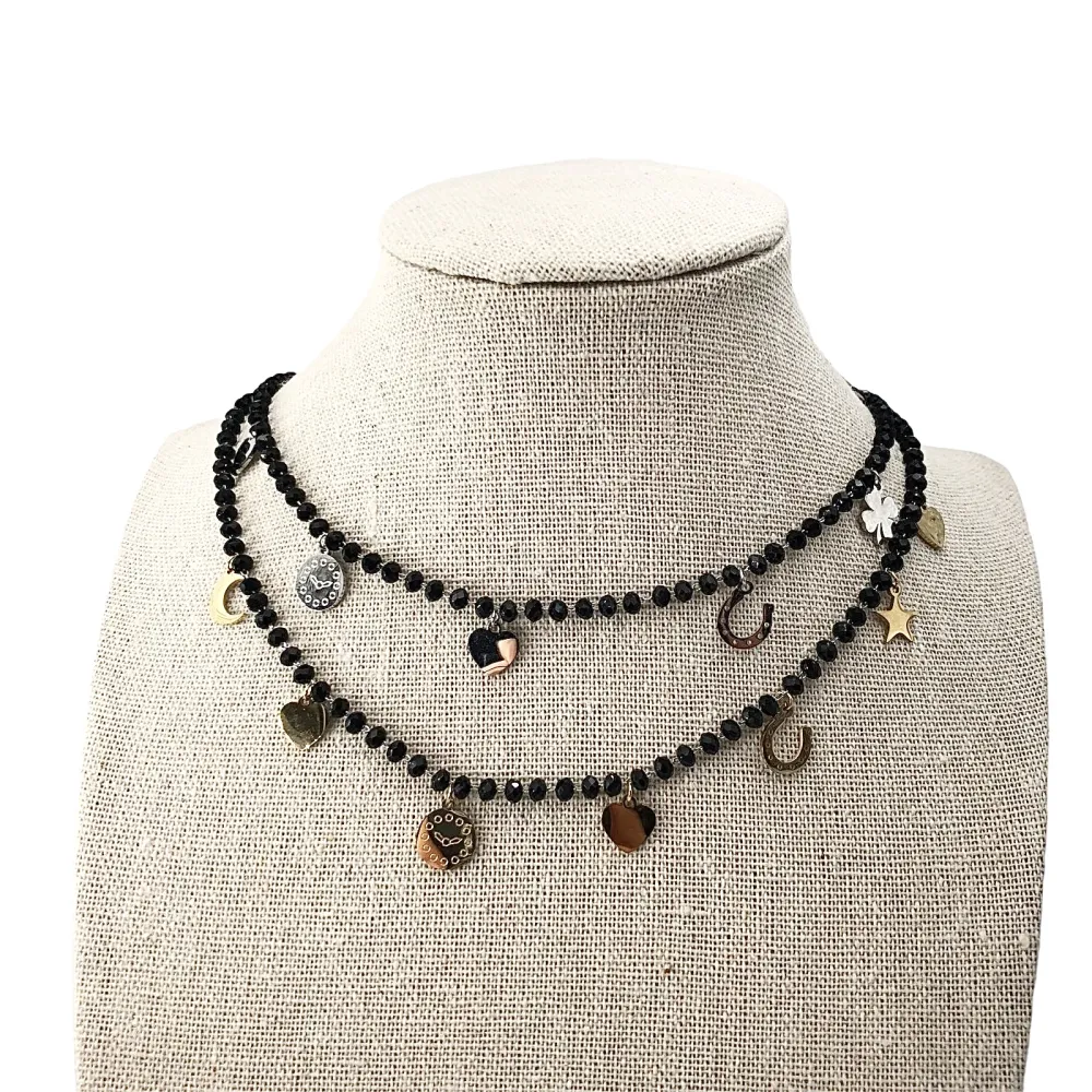 VCAC Orologio luna stella cuore mix catena rosario 6607  - Coll