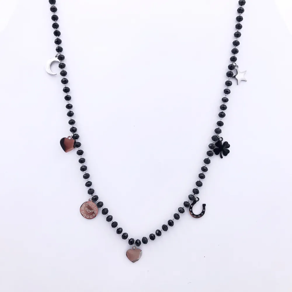 VCAC Orologio luna stella cuore mix catena rosario 6607  - Coll