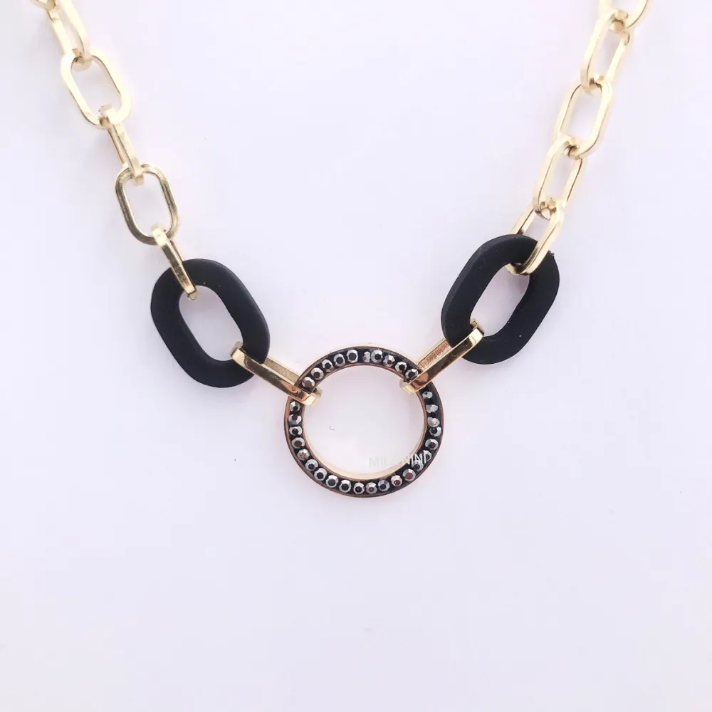 CAC4708-Cerchio strass catena- Collana  Corta