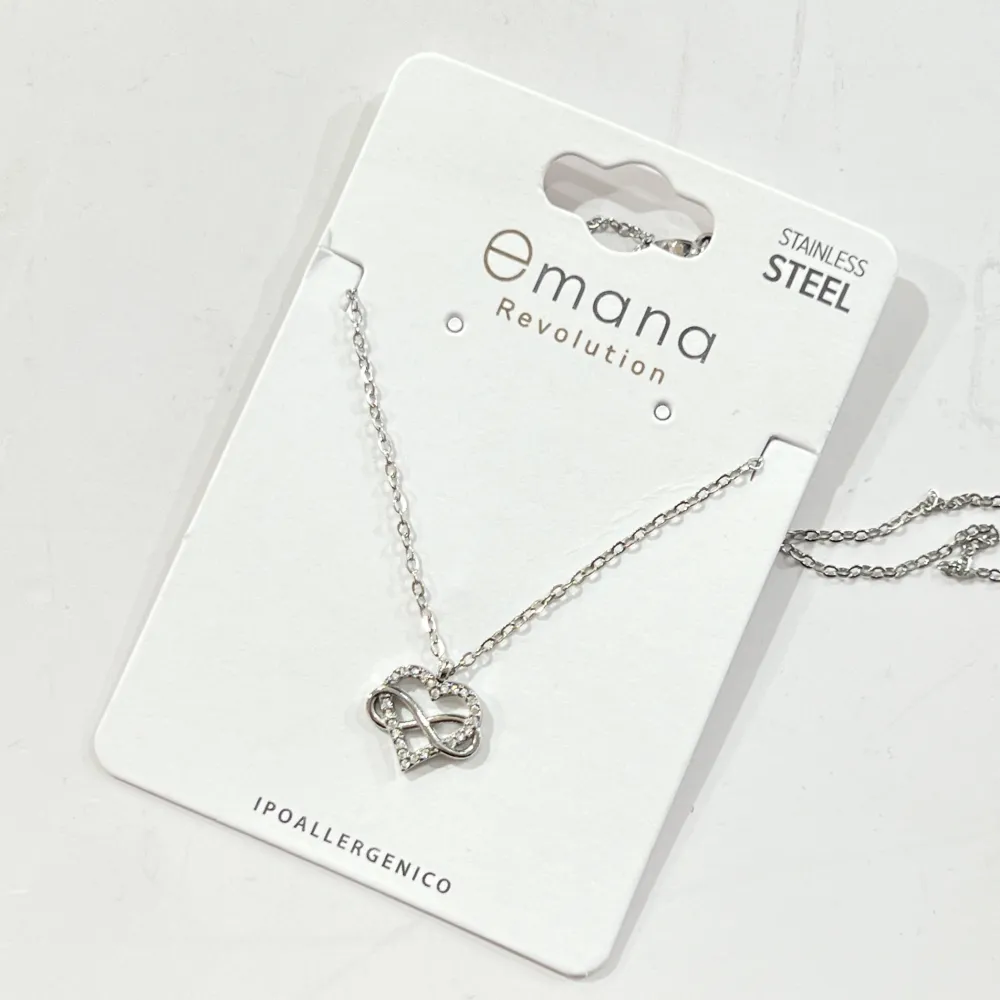 Cuore con infinito con Zirconia-Collana Corta in Acciaio - CL-795-10540