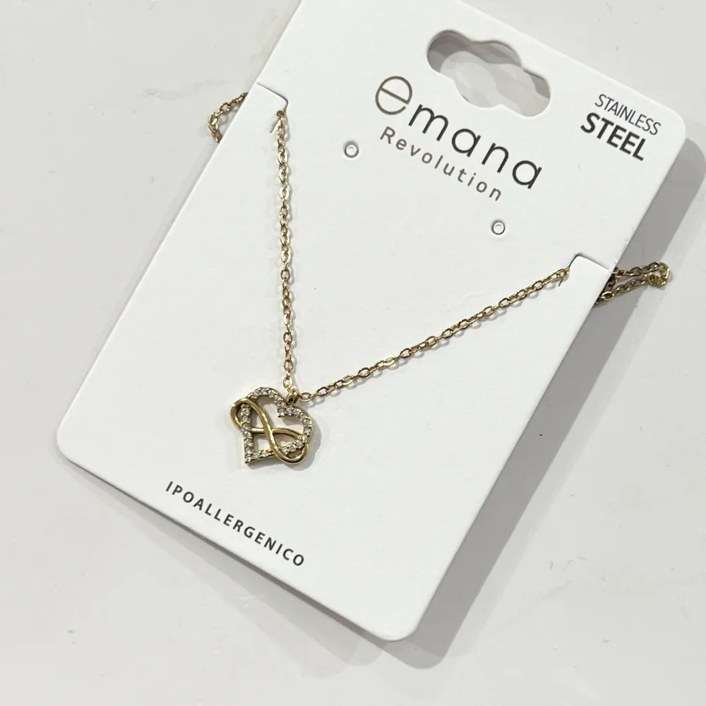 Cuore con infinito con Zirconia-Collana Corta in Acciaio - CL-795-10540