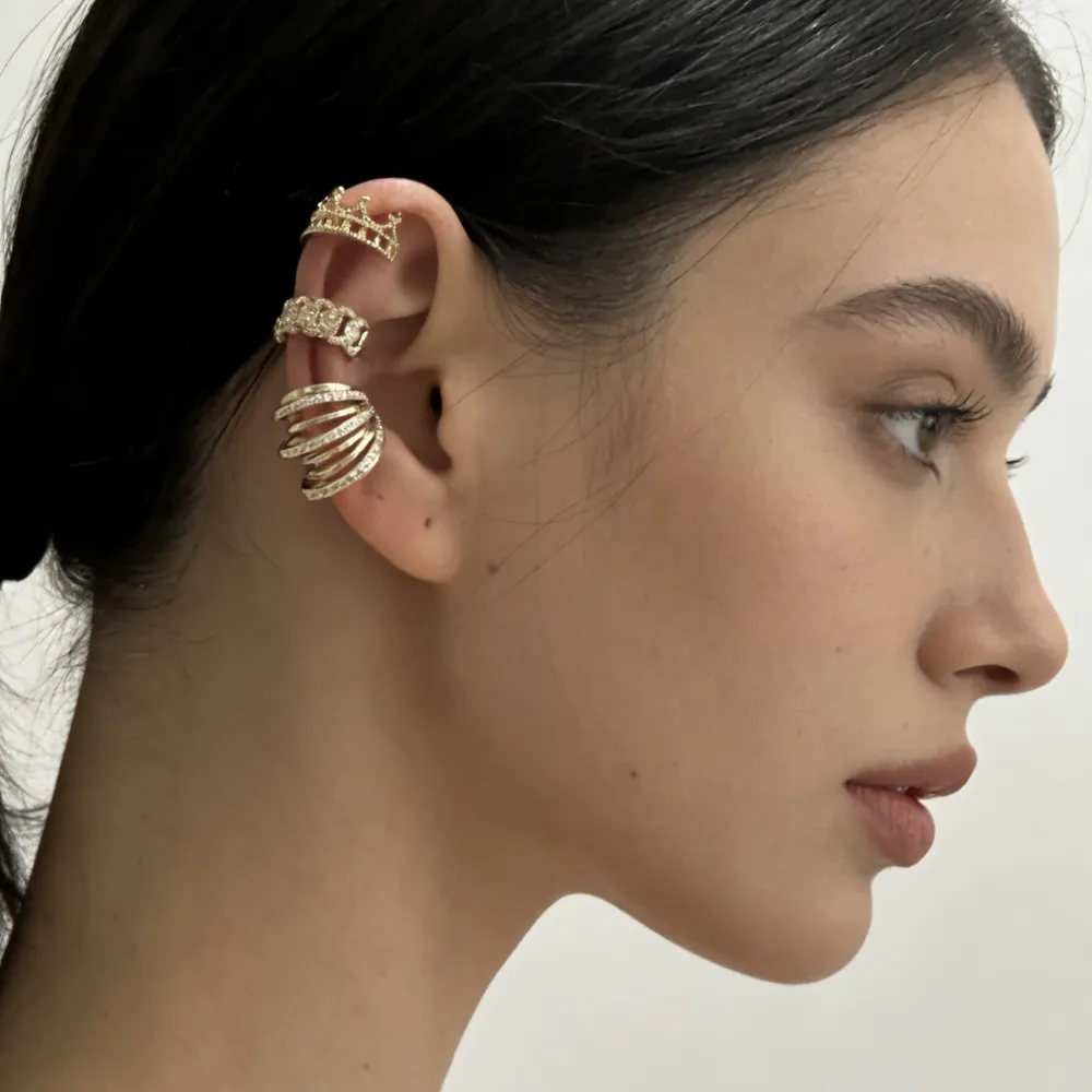 Set 3Pz  -Earcuff con Zirconia - EAK-506-374