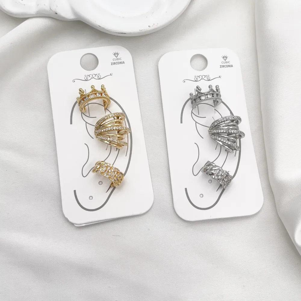 Set 3Pz  -Earcuff con Zirconia - EAK-506-374