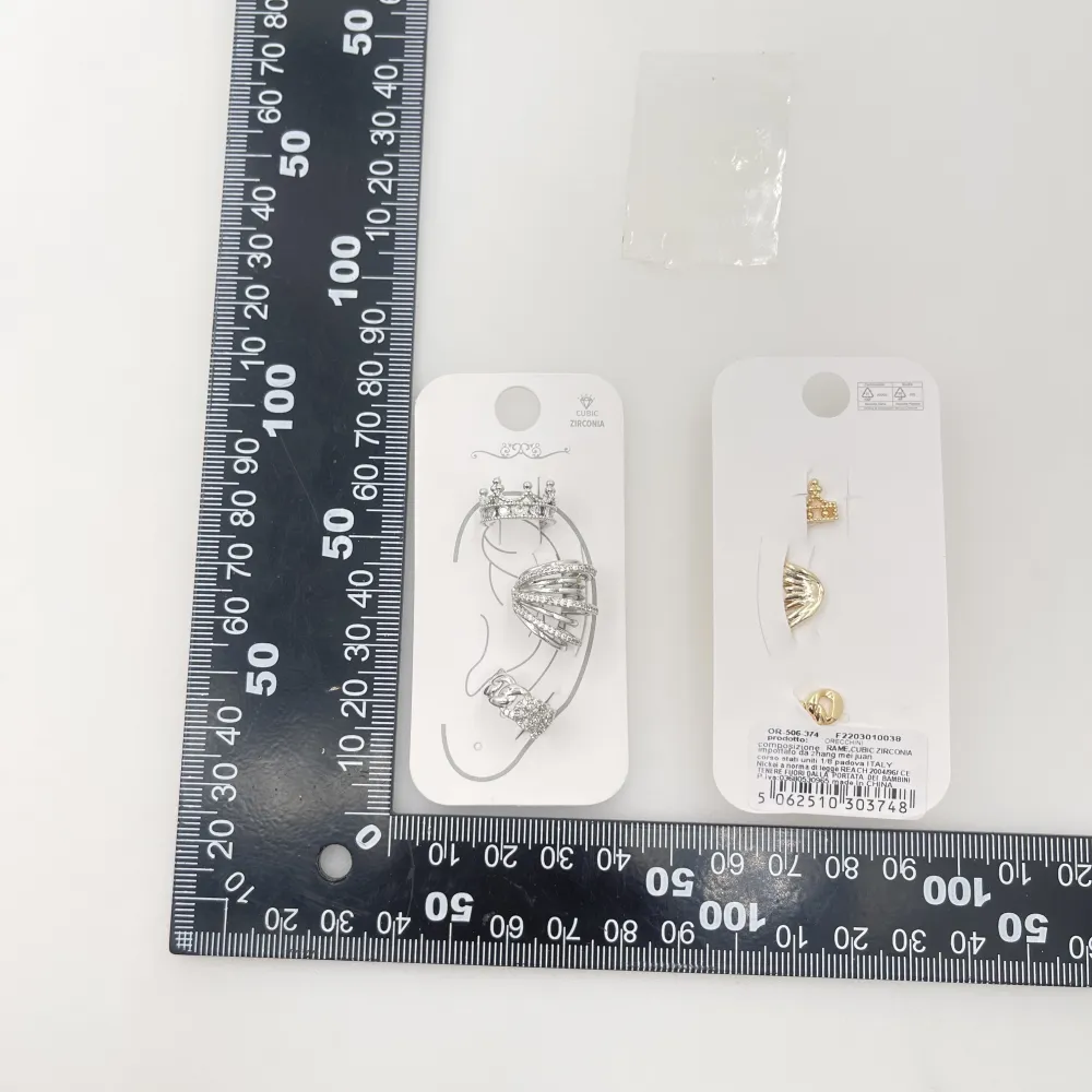 Set 3Pz  -Earcuff con Zirconia - EAK-506-374