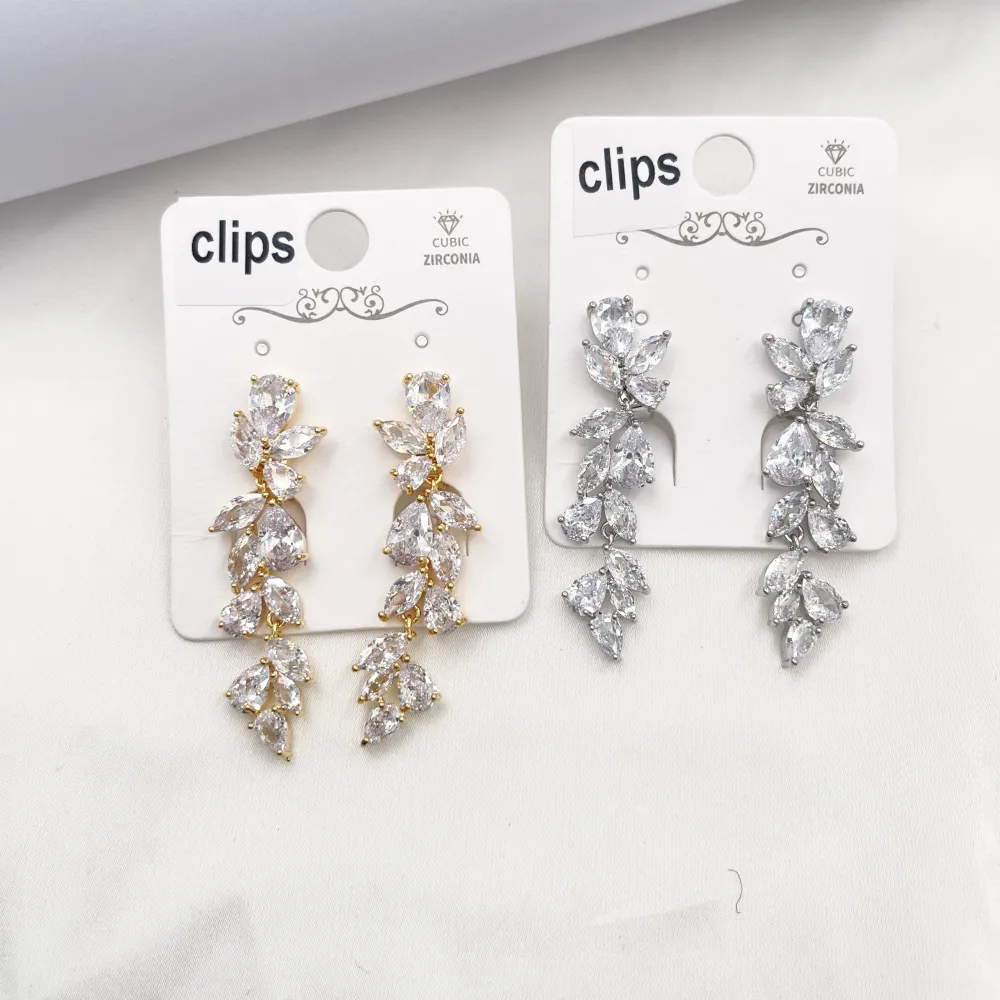 Pendente con Foglia-Orecchini a Clip - OR-506-418J