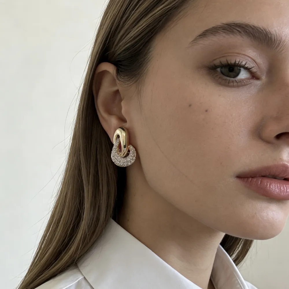 Nodo con Zirconia-Orecchini a Clip - OR-506-439J