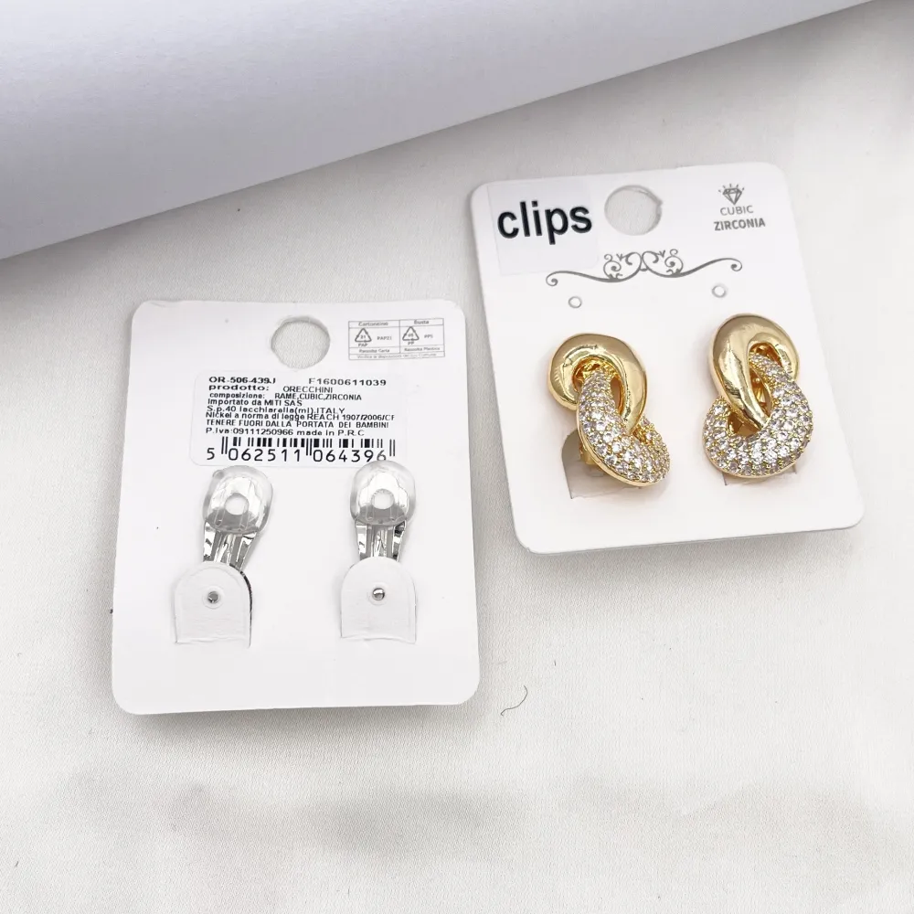 Nodo con Zirconia-Orecchini a Clip - OR-506-439J