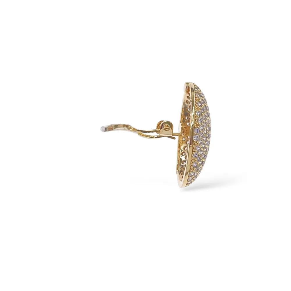 Ovale con Zirconia-Orecchini a Clip - OR-506-392