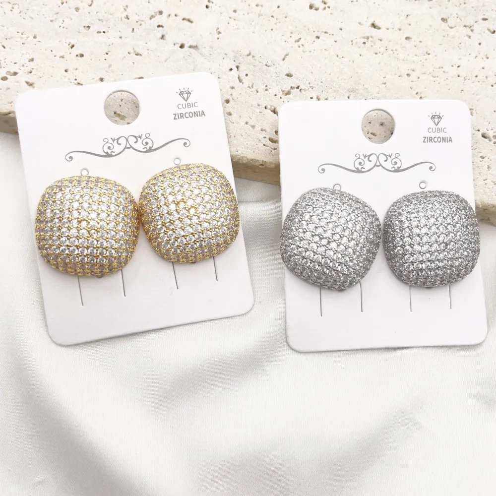 Ovale con Zirconia-Orecchini a Clip - OR-506-392