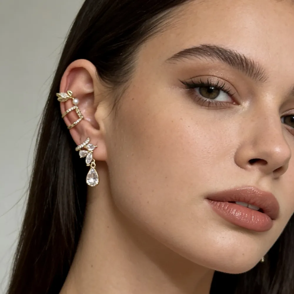 Set 3Pz  -Earcuff con Zirconia - EAK-506-379