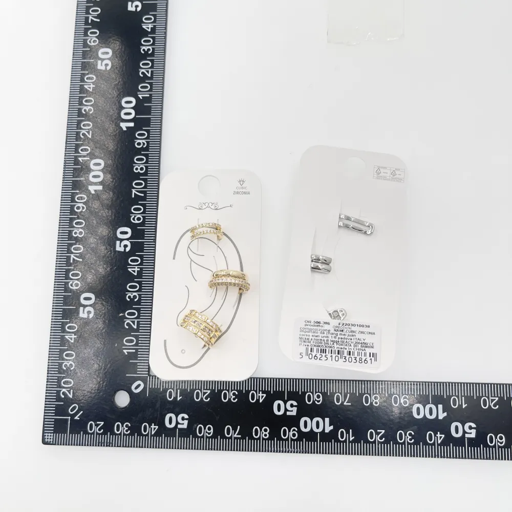 Set 3Pz  -Earcuff con Zirconia - EAK-506-386