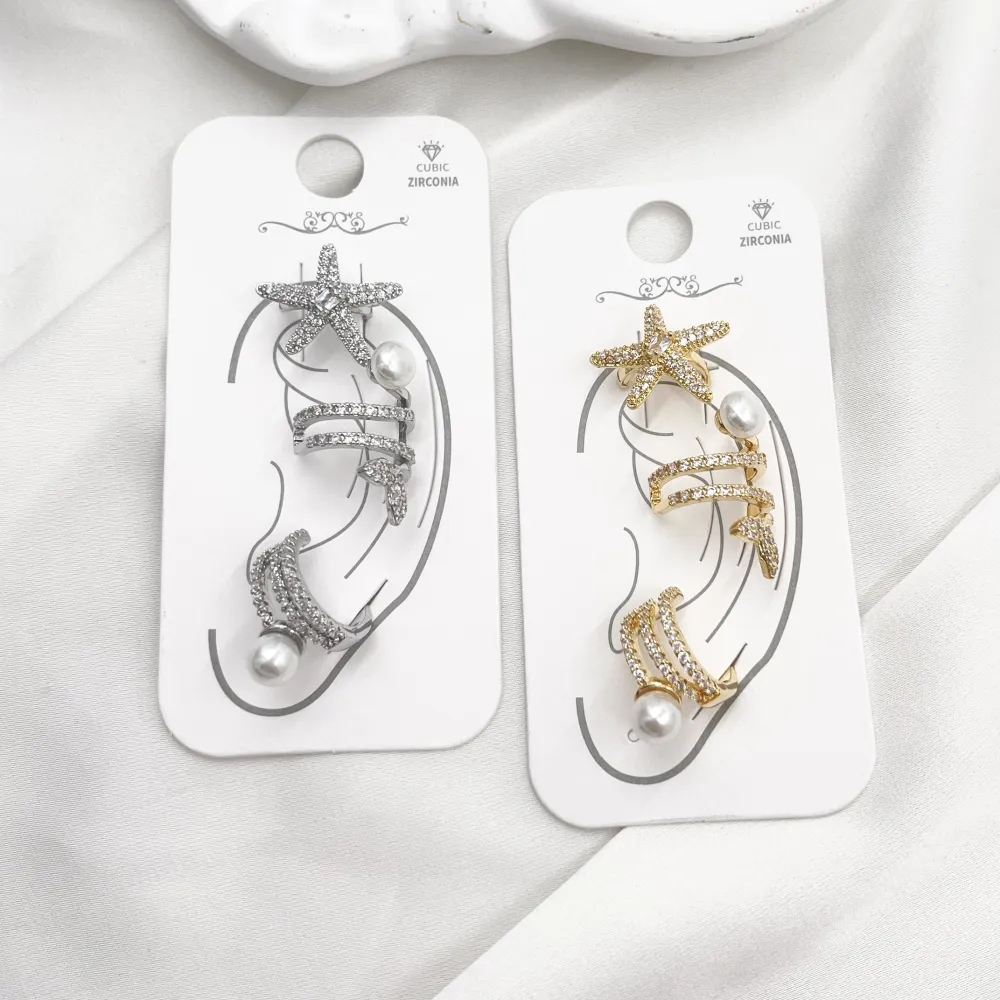 Set 3Pz  -Earcuff con Zirconia - EAK-506-380