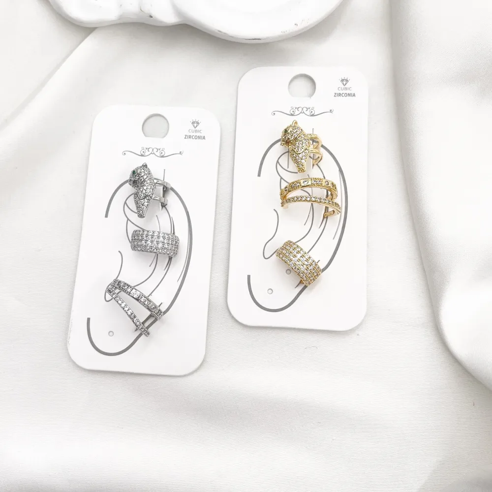 Set 3Pz  -Earcuff con Zirconia - EAK-506-377